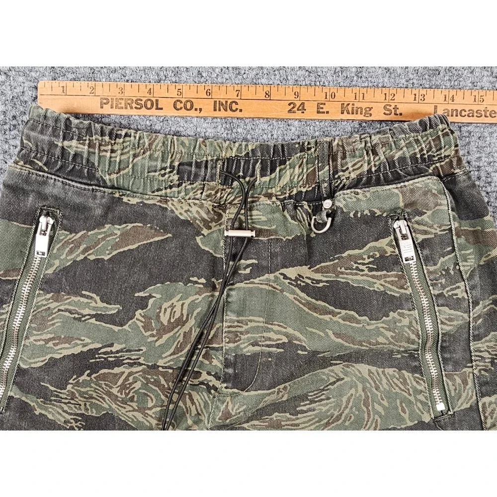 Hyper Denim Tiger Stripe Camo‎ Cargo Jogger Pants Mens Medium Green Utility Zip